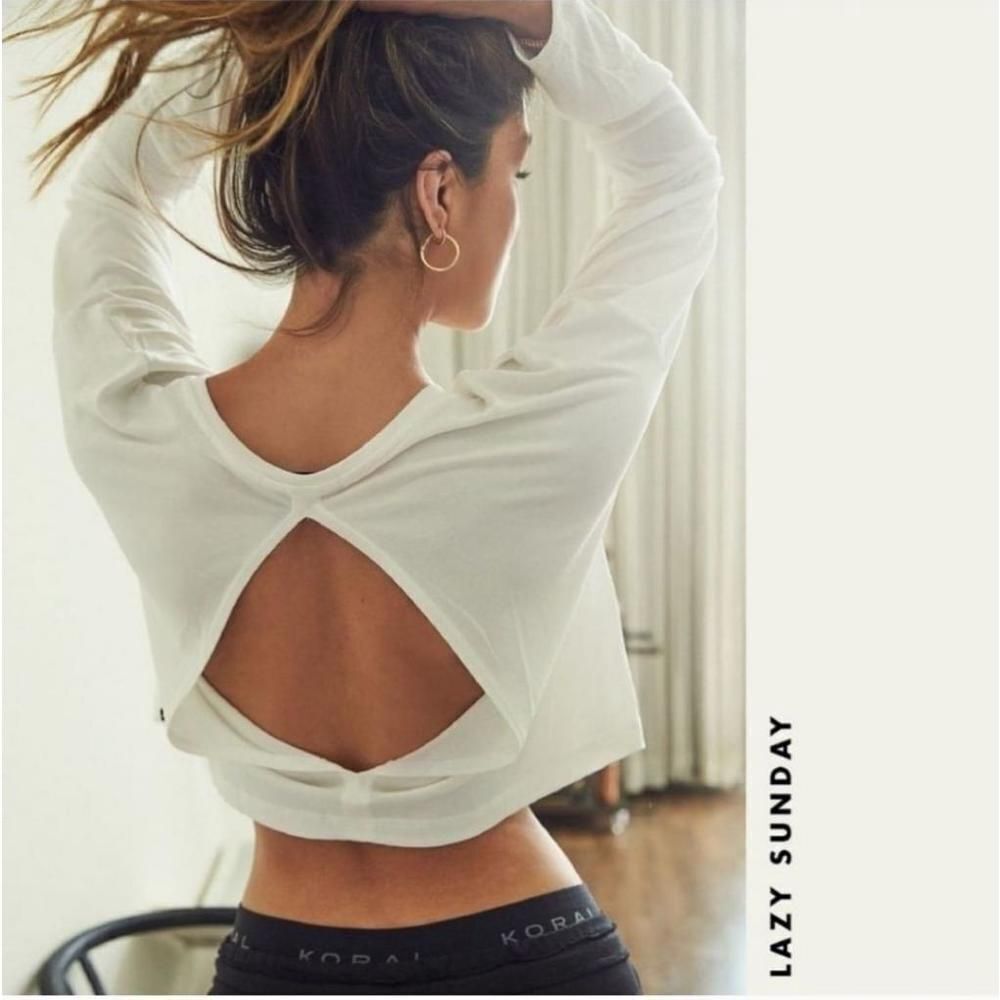 KORAL White Long Sleeve T-Shirt Size L